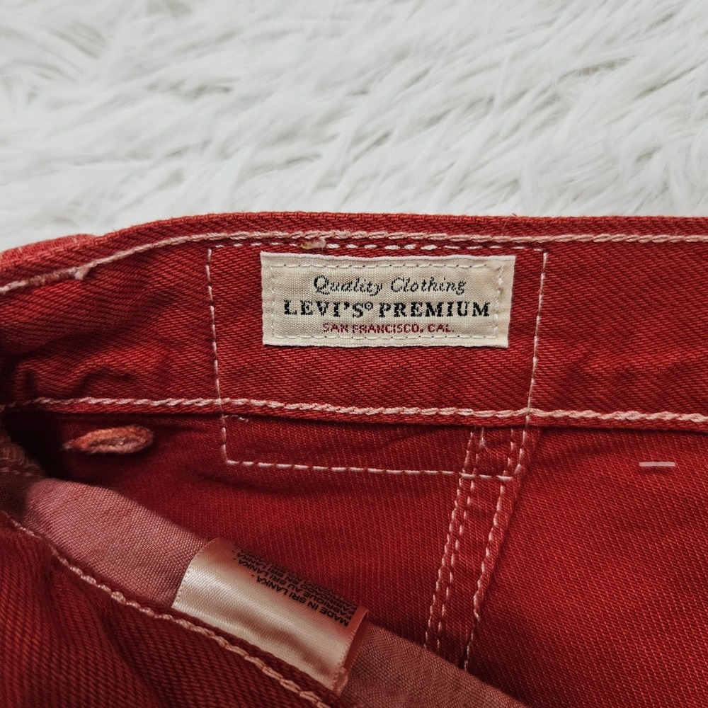 Levis Womens Dad Utility Pants Rust Relaxed Straight Leg Carpenter Jeans Sz 26 - Picture 12 of 13